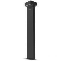 Miidex Lighting - Potelet Solaire led Carré - 6W - 3000K Blanc Chaud - 950 mm - Noir - IP65 - Détecteur ir