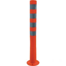 Potelets de blocage en PU orange/blanc Ø 80 mm à visser m.Befestigungsmaterial hauteur au-dessus du sous-sol 1000 mm hauteur au-dessus du sous-sol