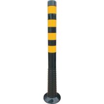 Temka - Potelets De Blocage En Pu Noir/jaune Ø 80 Mm À Visser M.befestigungsmaterial Hauteur Au-dessus Du Sous-sol 1000 Mm