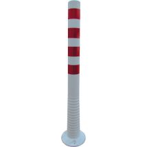 Temka - Potelets De Blocage En Pu Blanc/rouge Ø 80 Mm À Visser M.befestigungsmaterial Hauteur Au-dessus Du Sous-sol 1000 Mm