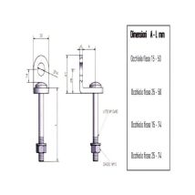 Occhiolo Portalucchetto Fisso 74X15 – Acciaio temprato zincato – Diametro foro 14mm – Vite M10 lunghezza 50/74mm – Potent