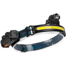 Versaillesfr - Potente linterna frontal led recargable, linterna frontal con zoom con modo de sensor sensible, luz de halo impermeable IPX65 para