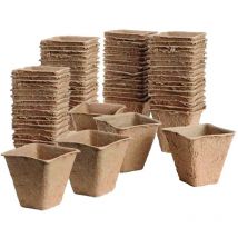Pots de plantation bio sans tourbe 80 pots - 6 cm - carrés