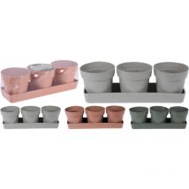 Lot 3 pots + plateau bambu assorti
