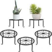 Dhklfa - Potted Plant Stand, [3 Pack] Indoor Iron Flower Pot Holder, Rust Resistant, 9 Inch Durable Metal Garden Stand - Black