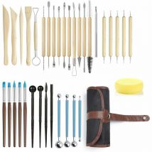 Pottery Tool Clay Sculpture Chisel Modeling, 35 Pcs Sculpting Tools, Dotting Ball Stylus Tools, Pottery Tool, for diy Artist, Beginner Artists