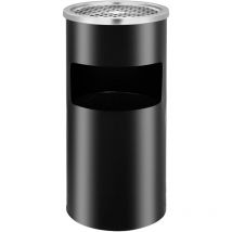 Poubelle à cendrier murale Acier 26 l Noir Vidaxl 769040