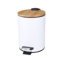 Jalleria - Poubelle à cosmétiques en métal 3L, poubelle de salle de bain avec couvercle, poubelle de salle de bain avec mécanisme de fermeture en
