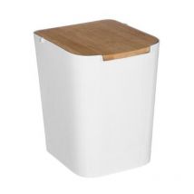 Poubelle à Couvercle Bambou 'Natureo' 5L Blanc