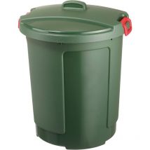 Poubelle de jardin couvercle et poignées 75 l Megano Vert- plastique