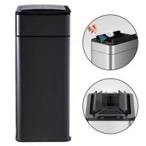 Beyond Blue - Poubelle à ouverture automatique latérale papillon - Noir - 60L - Piles ou batterie