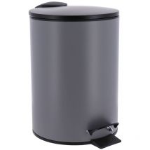 Poubelle metal frein de chute 3l - gris noir - Tendance