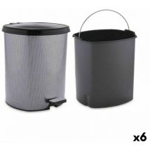 Berilo - Corbeille à papier avec pédale Plastique gris foncé 6 l (6 unités)