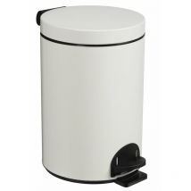 Poubelle à pedale sanelia - seau antibacterien - 5l - blanc