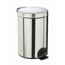 Poubelle à pedale sanelia - seau antibacterien - 5l - inox
