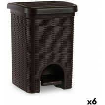 Stefanplast - Poubelle à pédale elegance brown plastic 6 l (6 pieces)
