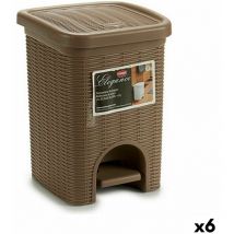 Stefanplast - Poubelle à pédale elegance black beige plastic 6 l (6 pieces)