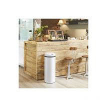 Le Poisson Qui Jardine - Poubelle automatique 40 l. Blanche en inox Couvercle rapide