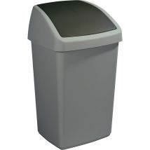 Poubelle grise avec couvercle basculant Delta 50 litres