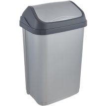 Abfallbehälter Swantje Mit Schwingdeckel 33,5x25,5x53,5cm 25l Light Silver