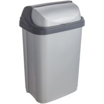 Keeeper - Poubelle avec couvercle coulissant, 25 l, Rasmus, Argent