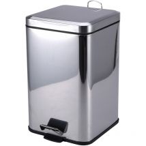 Protenrop - Poubelle avec pédale en couleur métallique en acier inoxydable 16 x 16 x 25,5 cms