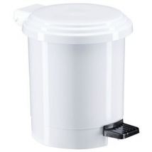 Poubelle blanche à pédale en plastique 3 l ronde