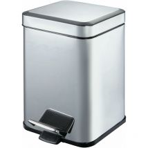Poubelle carrée en acier avec pédale lt. 6