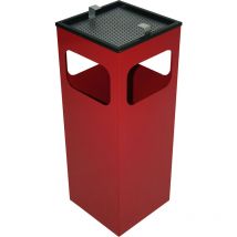 Poubelle cendrier cube rouge