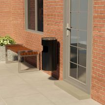 Poubelle à cendrier murale,Acier 26 l Noir,25 x 51 cm