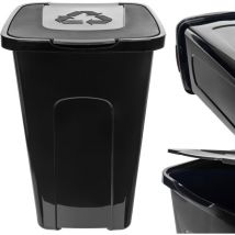 Poubelle Conteneur De Ségrégation Des Déchets Seau De 50 l Conteneur Noir