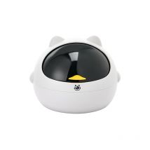 Fei Yu - Poubelle de bureau mini ménage petit panier poubelle créatif avec couvercle dortoir chambre tube de rangement panier en papier poubelle