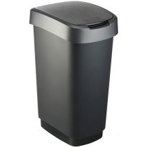 Poubelle Rotho Twist 50L Noir