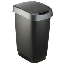 Poubelle tri sélectif – 25L – Noir – Plastique robuste – Rotho
