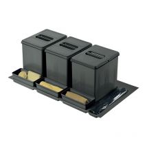 Poubelle de cuisine 3 bacs de 16 litres largeur 900 mm pour tiroir Inoxa