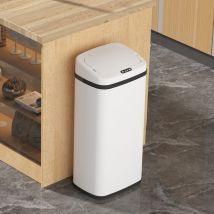 Poubelle de cuisine automatique blanc Acier inoxydable 40 l - blanc
