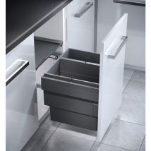 Hailo - Poubelle de cuisine tri sélectif 2 bacs encastrable 46L (28+18) Cargo Synchro