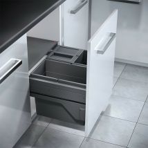 Hailo - Poubelle de cuisine tri sélectif 3 bacs encastrable 54L (28+13+13) as Cargo