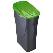 Poubelle 15 Litres Ecobin Avec Couvercle Noir/Vert 31x20x42cm Mondex