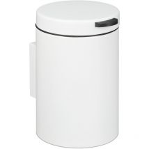 Relaxdays - Poubelle de salle de bain murale, 3 l, frein de chute, seau intérieur amovible, acier, blanc
