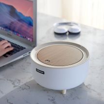 Ahlsen - Poubelle de table avec couvercle en aspect bois - Mini poubelle de table avec système d'encliquetage de qualité supérieure - Poubelle