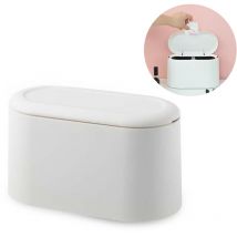 Yzmrbdqc - Poubelle de table avec couvercle, mini poubelle de table, poubelle cosmétique de salle de bain pour cuisine, salle de bain, bureau,
