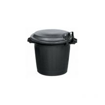 Poubelle d'immeuble renforcée 75 l avec couvercle verrouillable noir