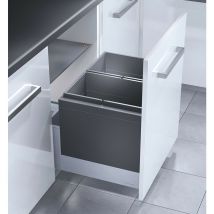 Poubelle encastrable 2 bacs pour meuble coulissant 60L (28+28) Hailo Triple xl