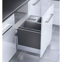 Poubelle encastrable 3 bacs pour meuble coulissant 54L (28+13+13) Hailo Triple XL