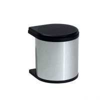 Poubelle encastrable sous évier 12L Hailo as Mono Coloris - Argent / Noir