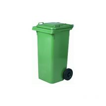 Bidone nettezza urbana in polipropilene da 120 lt con ruote colore verde - ICS