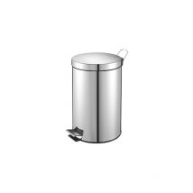 Poubelle métal inox à pédale ronde, 3 litres - Maxiburo