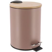 Poubelle metal frein de chute 3l - capuccino bambou Tendance