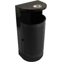 Mob Event Pro - Poubelle murale d'extérieur en acier et cendrier - 29 l